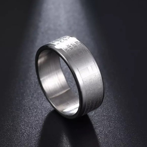 Silver Lord's Prayer Cross Ring 8mm Men’s Women’s - Picture 3 of 5